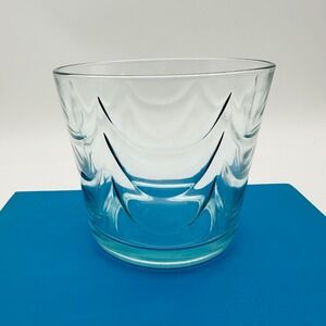 Vintage Jeanette Blue Glass Scalloped Draped Glass Ice Bucket Barware